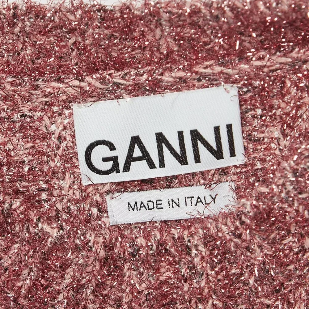 Ganni Metallic Ribbed Knit Vest Size L - Picture 6 of 7